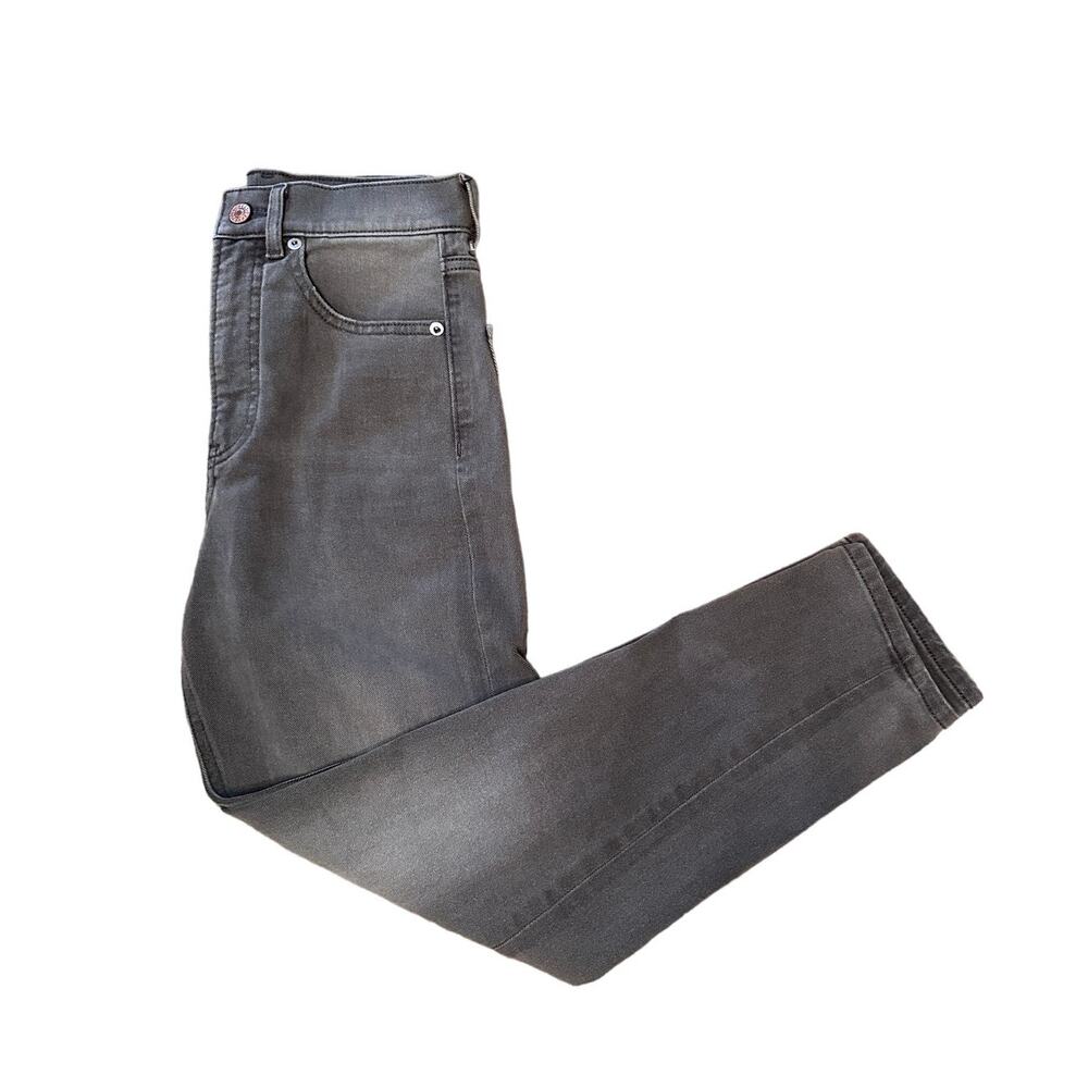Express Grey Acid Wash Mom Jean Super High Rise Slim Jeans